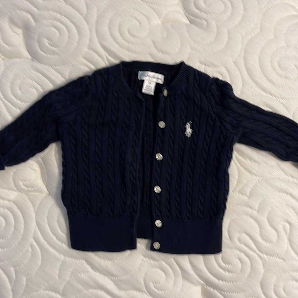 Ralph Lauren Navy Cardigan. EUC 9m